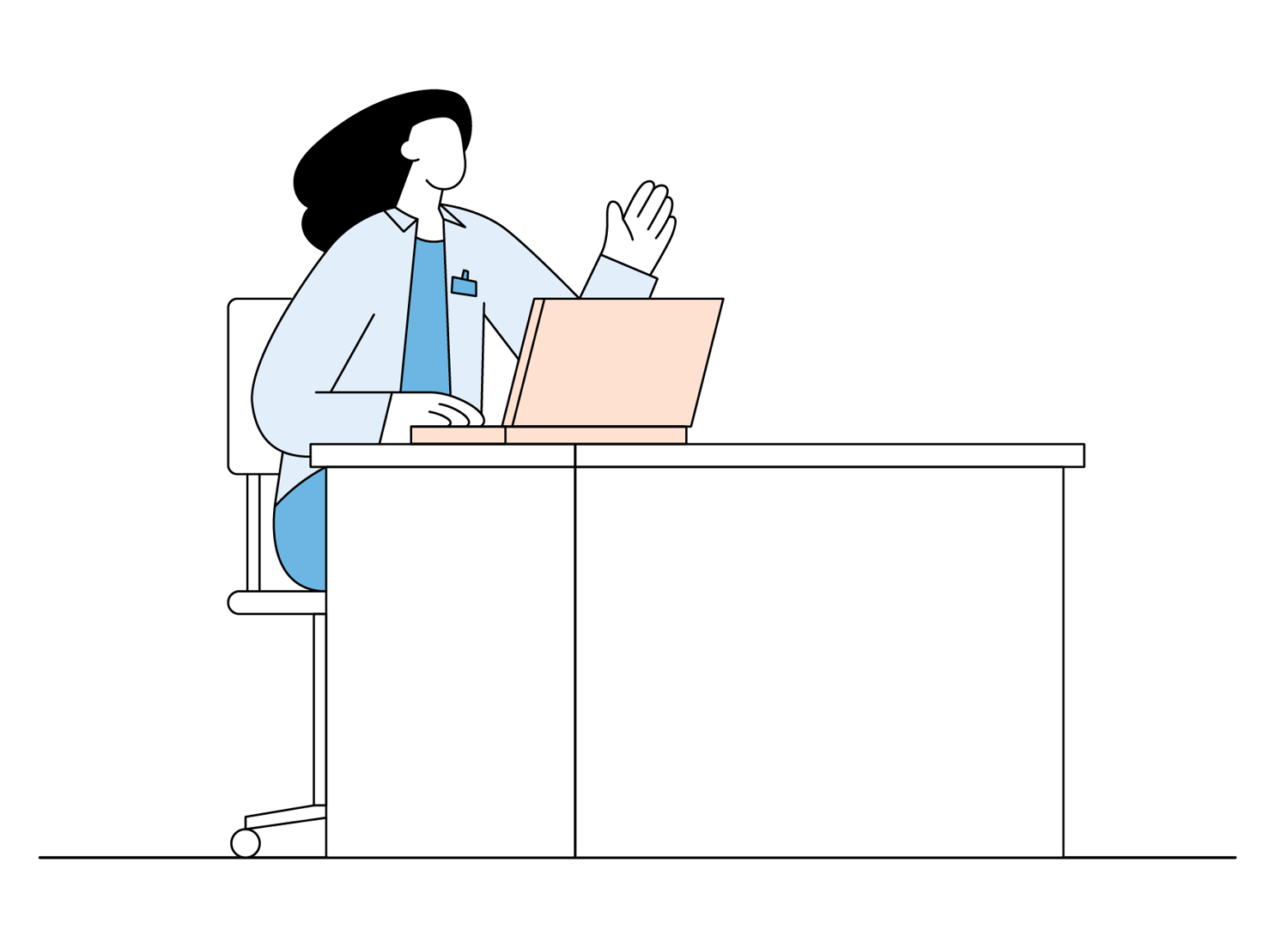 Helsepersonell ved pult